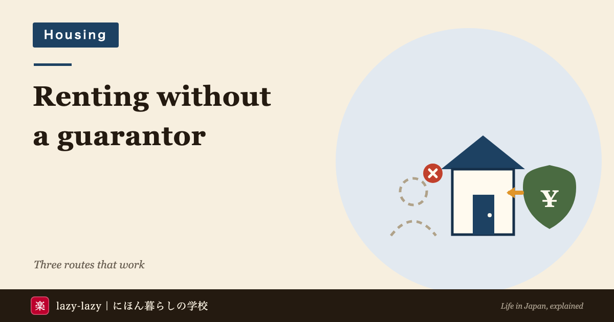 Diagram of three routes to rent in Japan without a personal guarantor and who each one suits